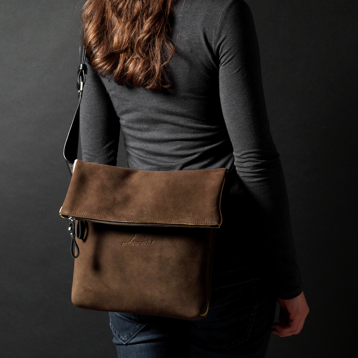 Überschlagtasche  London M aus Hirschleder