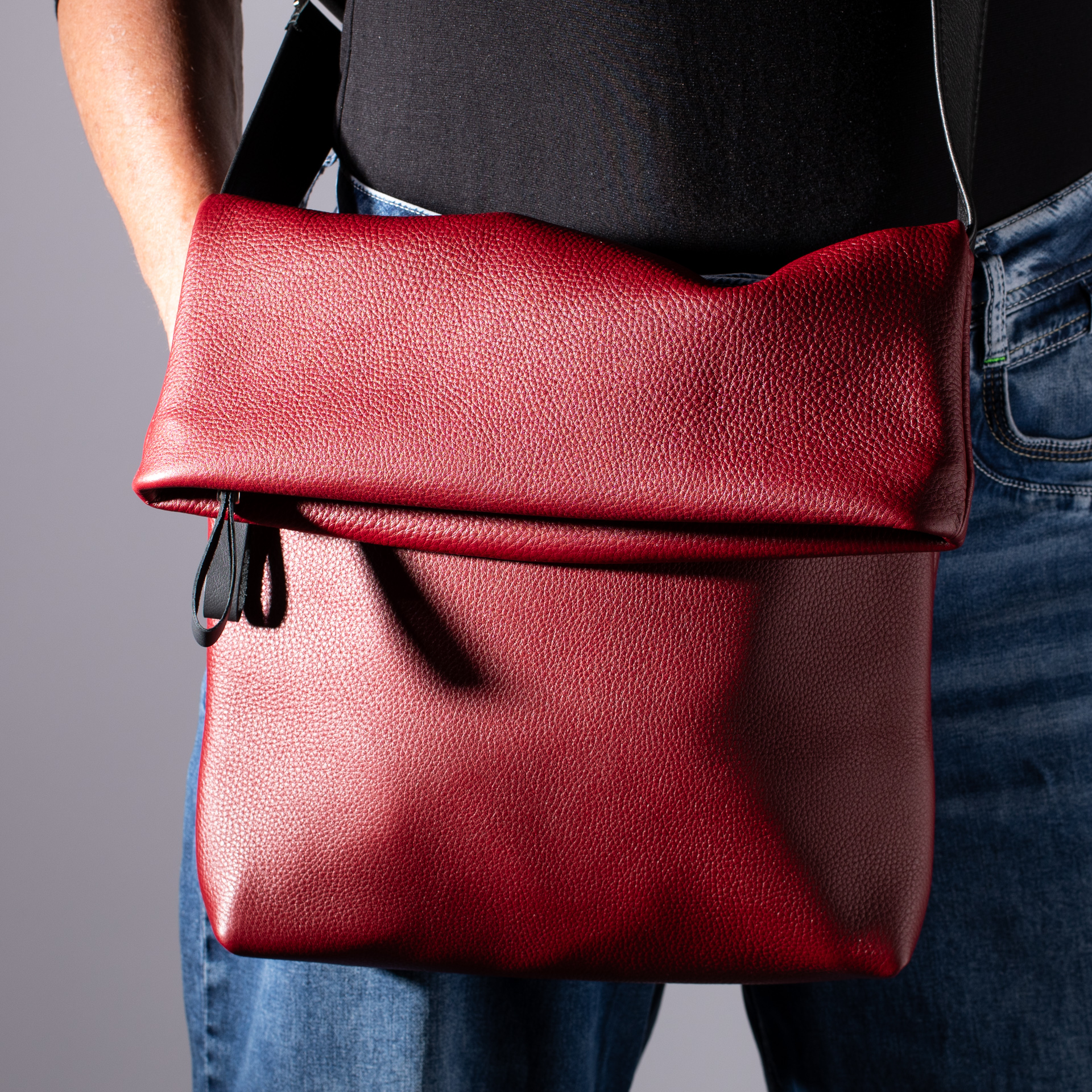 Überschlagtasche  London M aus Softnappa